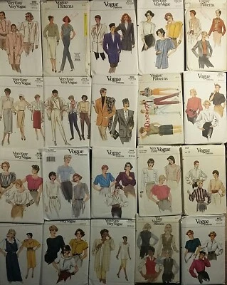 VOGUE Vintage Patrones de Costura Años 70 y 80 Blusas Pantalones Chaquetas - ¡Tú eliges! Lote #5 Foto 1 de 2