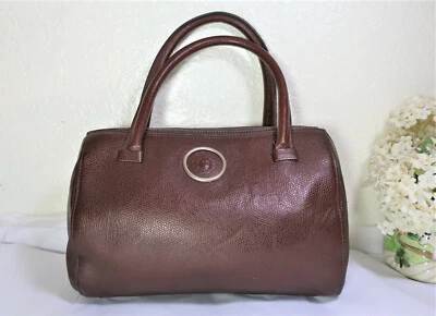 Vintage GIANNI VERSACE Brown Leather Small Doctor Dr. Hand Bag  - Photo 1/4