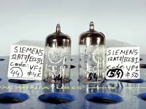 Matched Pair Siemens 12AT7 ECC81  Code: VF1 Tested Good Tube - Picture 1 of 13