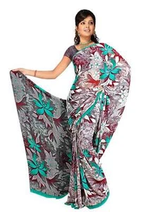 Devi Georgette bedruckter lässiger Sari Bauchtanz Stoff - Bild 1 von 1