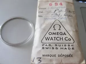 Genuine Vintage Omega Crystal P2 5005 W/ Retainer Rim 31.60 mm. Open Package. - Picture 1 of 2
