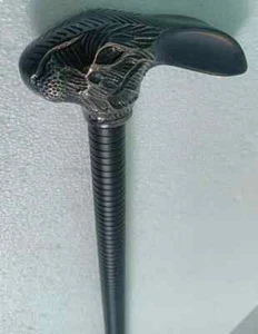 Unique Black Finished Aluminium Designer Solid Steel Tactical Walking Stick Gift - Picture 1 of 4