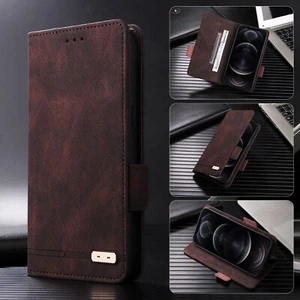 For OnePlus 12, Shockproof Retro Flip Leather Card Slots Wallet Stand Case Cover - Picture 1 of 24