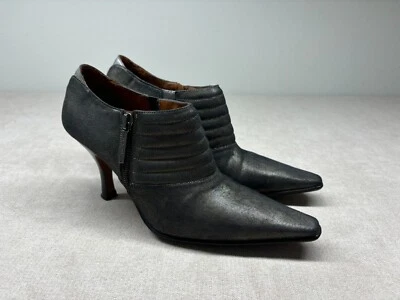 Donald J Pliner Heels Womens 6 Metallic Stiletto Zip Ankle Booties Pewter - Image 1 of 4