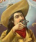 🔥 Vintage 1900s Dick Custer Cigar Label Embossed Gold Cowboy 🤠 Wild West NOS