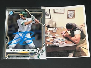 Tyler Soderstrom Oakland A's Auto Signed 2021 Bowman Chrome _ - Picture 1 of 1
