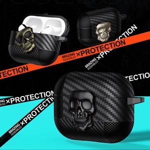 For AirPods 4th Gen Skull Case Cover Portable PC Headphone Case with Keychain - Bild 1 von 12