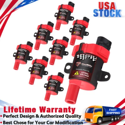 Set of 8 Round Ignition Coils Pack UF262 D585 for (2003-2006) Hummer H2 6.0L V8 - Image 1 of 4
