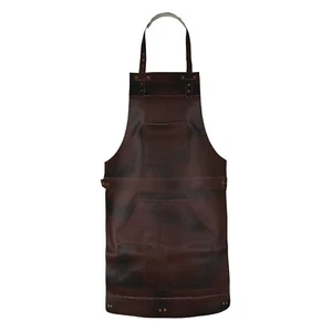Delantal de cuero bolsillos de alta calidad barbacoa carpintería trabajo de patio marrón regalo carpintero - Imagen 1 de 4