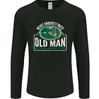 An Old Man With A Pool Cue Player Funny Mens Long Sleeve T-Shirt