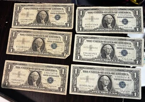 1957 $1 Dollar Bill Blue Seal Silver Certificate - Picture 1 of 1