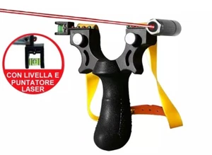 Fionda Laser Professionale con Livella Caccia Pesca Sport Nero con Pallini - Foto 1 di 8
