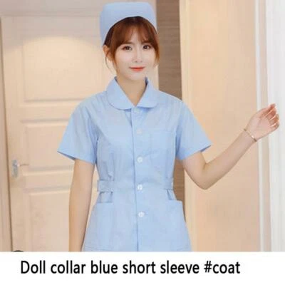 Women Nurse Uniforms Doctor Medical Beautician Lab Work Clothes Set Top & Pants - Image 1 of 3