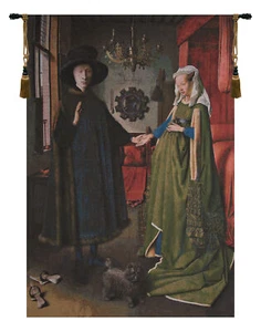 Arnolfini Porträt großer böhmischer belgischer Wandteppich Wandbehängung - Bild 1 von 3