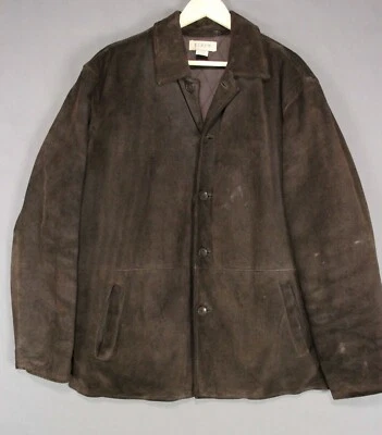 Chaqueta de cuero de gamuza marrón grande J.CREW Foto 1 de 4