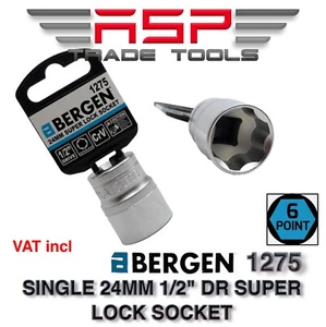 SINGLE 24MM 1/2" DR SUPER LOCK SOCKET BERGEN 1275 6 POINTED - Picture 1 of 4