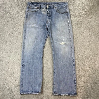 Винтажные джинсы Levi's 501 размер 40x30 подходит 38x30 на пуговицах классическая легкая стирка - Изображение 1 из 4