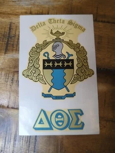 Vintage Delta Theta Sigma Fraternity Angelus Transfer Decal Coat of Arms - Picture 1 of 4