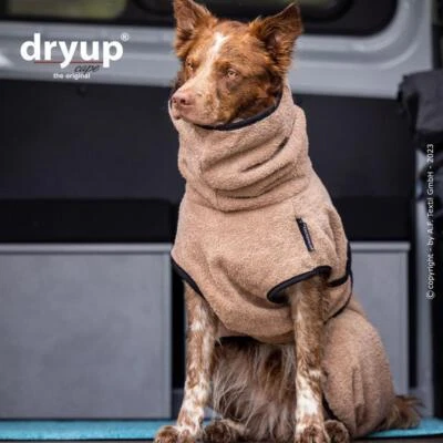 ACTIONFACTORY Dryup Cape coffee Hundebademantel Bademantel für Hunde