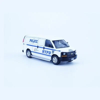 1/64 Chevrolet NYPD van painted police car alloy car model collection - Image 1 of 4