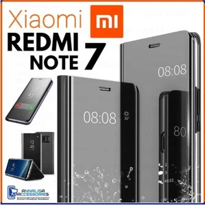 Cover Flip For Xiaomi Redmi Note 7/Note 7 Pro Case Book Clear View Black - Picture 1 of 12