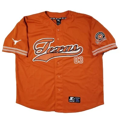 Camiseta deportiva de béisbol vintage Starter Texas Longhorns para hombre XL cosida naranja NCAA Foto 1 de 4