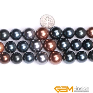 Natural 8-16mm Graduated Round Pearl Necklace Charms Semi-Finished Jewelry 15” - Picture 1 of 44