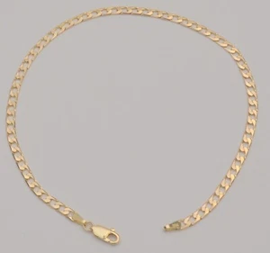 Fußkettchen Armband 14k Gold Panzerglied Gelbgold 10 cm B3 - Bild 1 von 5
