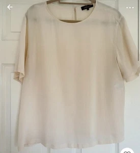 Jaeger Women's Cream Pure Silk Blouse Size L - Picture 1 of 3