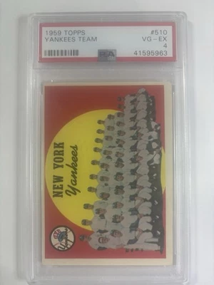 Topps Yankees Team #510 1959 PSA 4 Foto 1 de 2