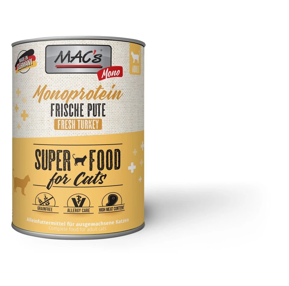 MACs Cat Mono Frische Pute | 6x 800g Katzenfutter nass - Bild 1 von 1