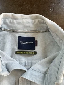 Scotch & Soda Men's Long Sleeve Button-Up Shirt fade white, Size L - Picture 1 of 7