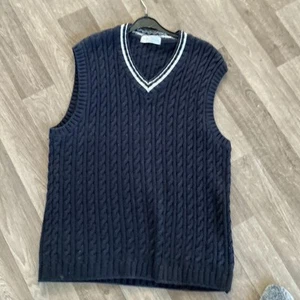 M & S Cotton Pullover. Ex Large. 44” - 46” Chest. Navy & White. - Picture 1 of 6