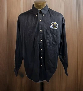 Salt Lake 2002 Olympic Torch Relay Chevrolet Sponsor Shirt Mens XL Black Button - Picture 1 of 12