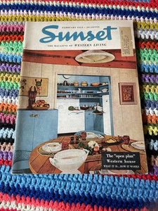 Sunset Magazine - February 1954 - Vintage Mid Century MCM Travel Food Design - Picture 1 of 10