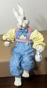 Midwest of Cannon Falls 10.5”h ARTIST EASTER BUNNY RABBIT Fabric Mache CUTE!!! - Picture 1 of 9