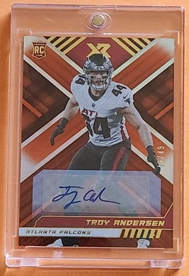 2022 Troy Andersen Rookie Panini XR Orange Auto Ser #49/49 RC Atlanta Falcons - Image 1 of 3