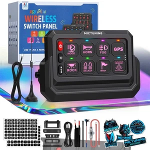 Wireless 8/12 Gang Switch Panel, Circuit Control Relay Box for Car Truck 12V-24V - Picture 1 of 45