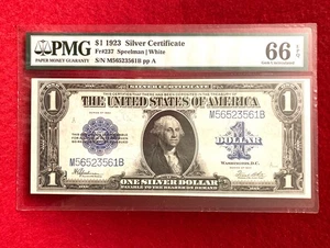 $1 1923 SILVER CERTIFICATE FR#237 PMG 66 GEM UNCIRCULATED EPQ - Picture 1 of 2