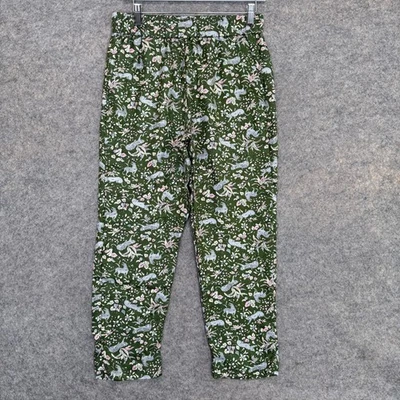 J. Pantalones de sarga de seda elásticos florales Crew Collection para mujer 6 Jungle Cat Foto 1 de 4