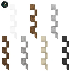 Wall Corner Shelf Wall Rack Wall-Mounted Storage Shelf Engineered Wood vidaXL - Picture 1 of 36