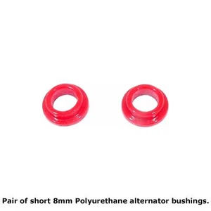 2  8mm Thin BMP Design Red Polyurethane Alternator Mounting Bushings 1967-91 BMW - Foto 1 di 4