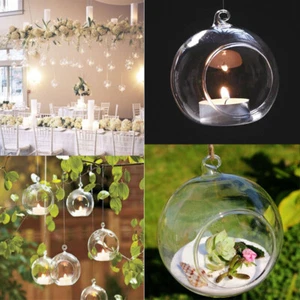 Succulent Style Hanging Glass Bauble Sphere Ball Candle Tea Light Holder DIY - Picture 1 of 7