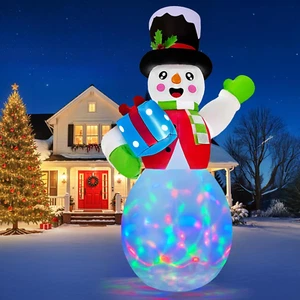 10FT Christmas Inflatables Snowman Outdoor Decoration, Giant Inflatable Snowman - Picture 1 of 7