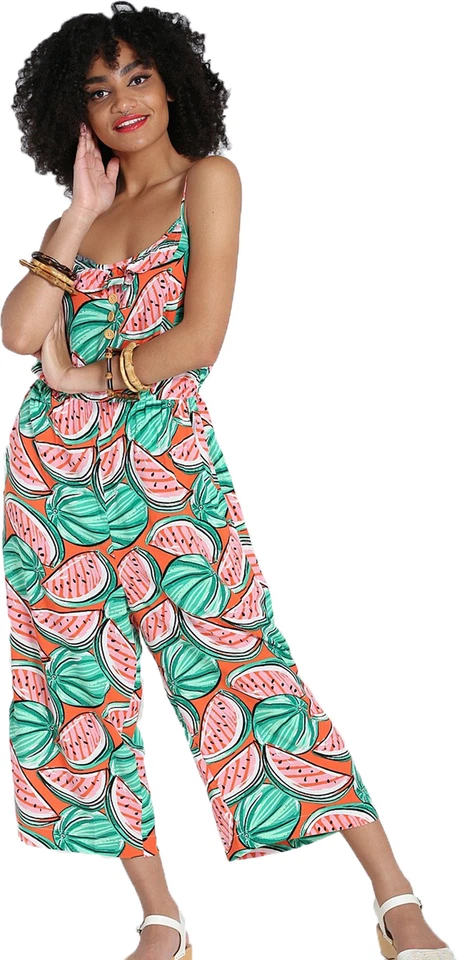 Hell Bunny «MELONIE WATERMELON» Vintage Tropical JUMPSUIT Overall Rockabilly - Bild 1 von 4