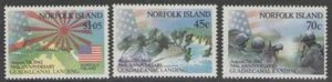 NORFOLK ISLAND SG534/6 1992 BATTLE OF GUADAICANAL MNH - Picture 1 of 1