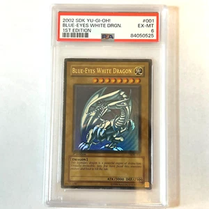 2002 SDK 001 Blue-Eyes White Dragon 1st Edition Ultra Rare Yu-Gi-Oh! Card PSA 6 - Picture 1 of 11