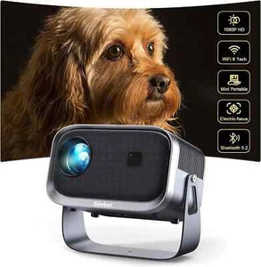 Portable Electric-Focus Projector 1080P FHD 15000 Lumens ±45°Keystone Correction - Picture 1 of 6