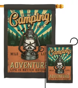 Summer Camping Garden Flag Outdoor Small Decorative Gift Yard House Banner - Picture 1 of 13