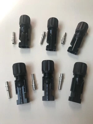 SOLAR DC PLUG AMPHENOL HELIOS H4CMC4DI NEGATIVE MALE 4MM / 12AWG - 6 PACK